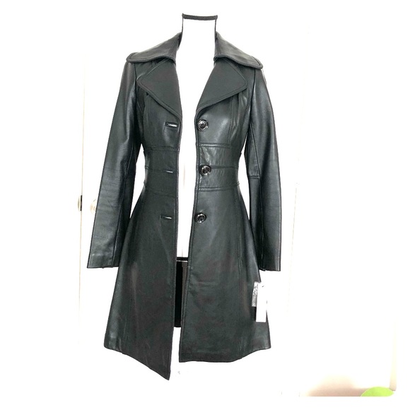 NWT, kenneth cole new york GENUINE leather coat - Picture 1 of 7